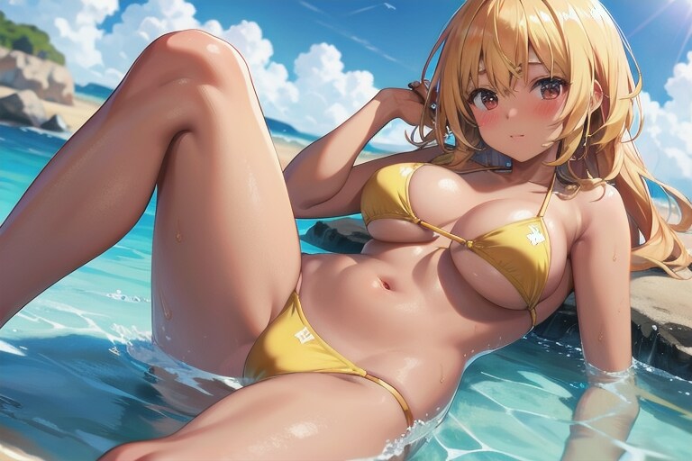 浜辺にて