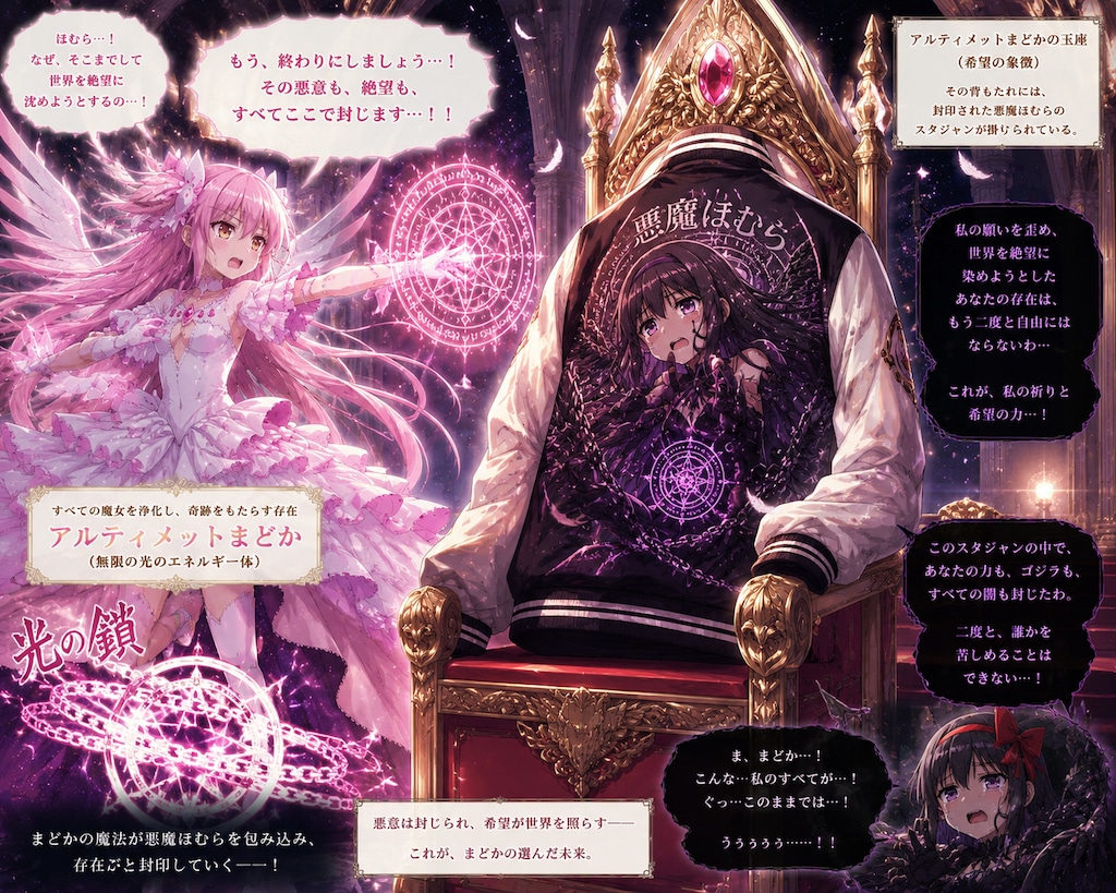アルティメットまどか(キングギドラ)VS悪魔ほむら(ゴジラ)