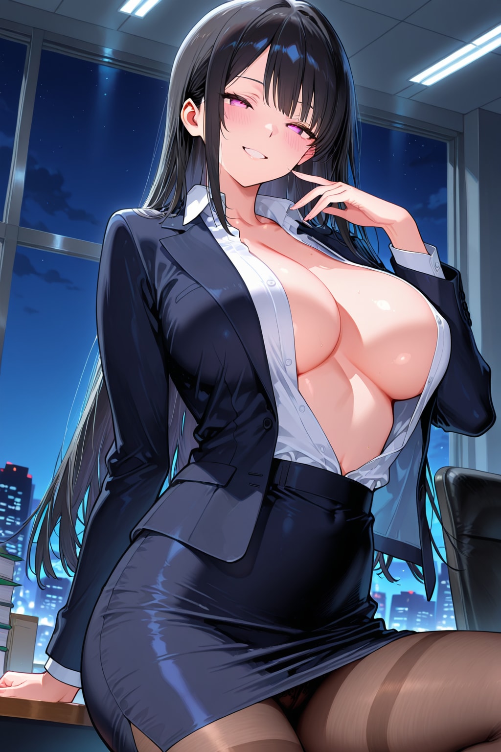 夜のオフィス