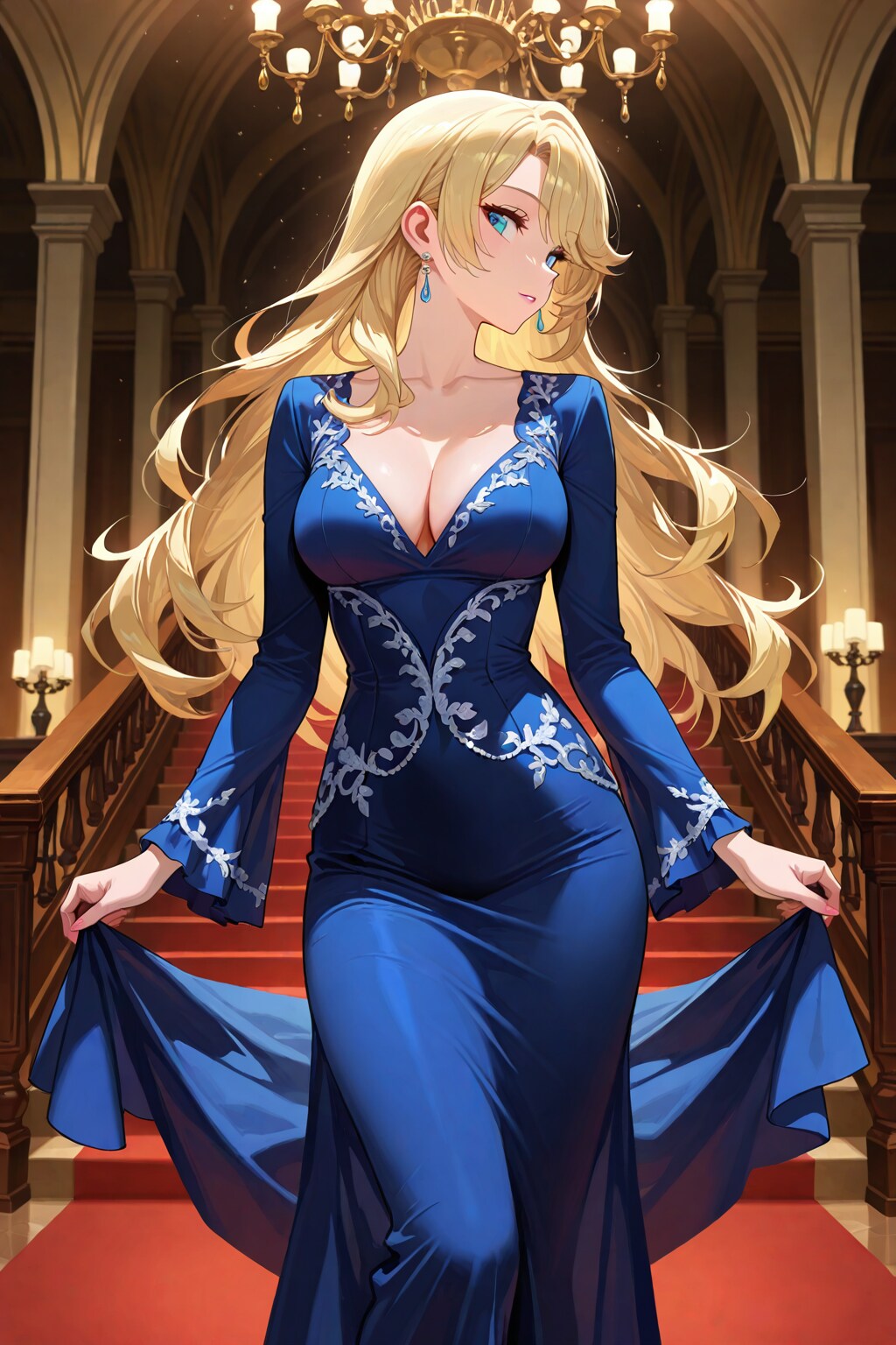 青いドレス