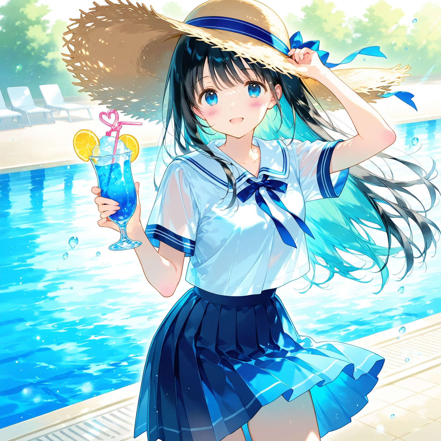 プールサイド | の人気AIイラスト・グラビア