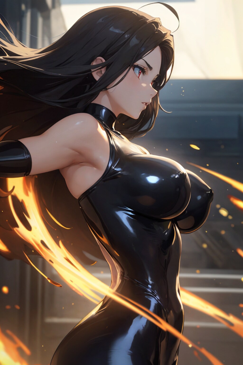 Glossy suit