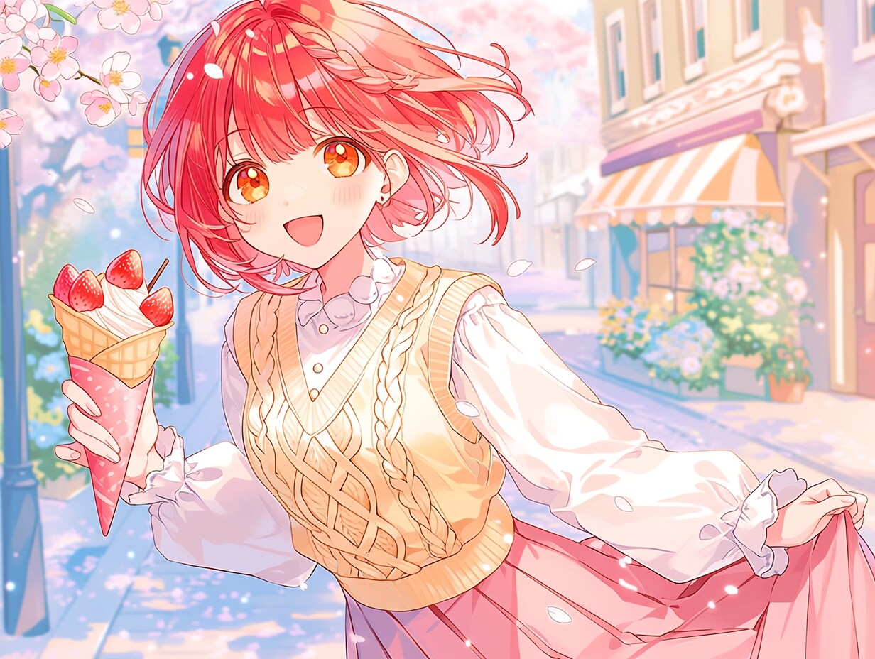 春の装い（７）赤髪ショート niji7