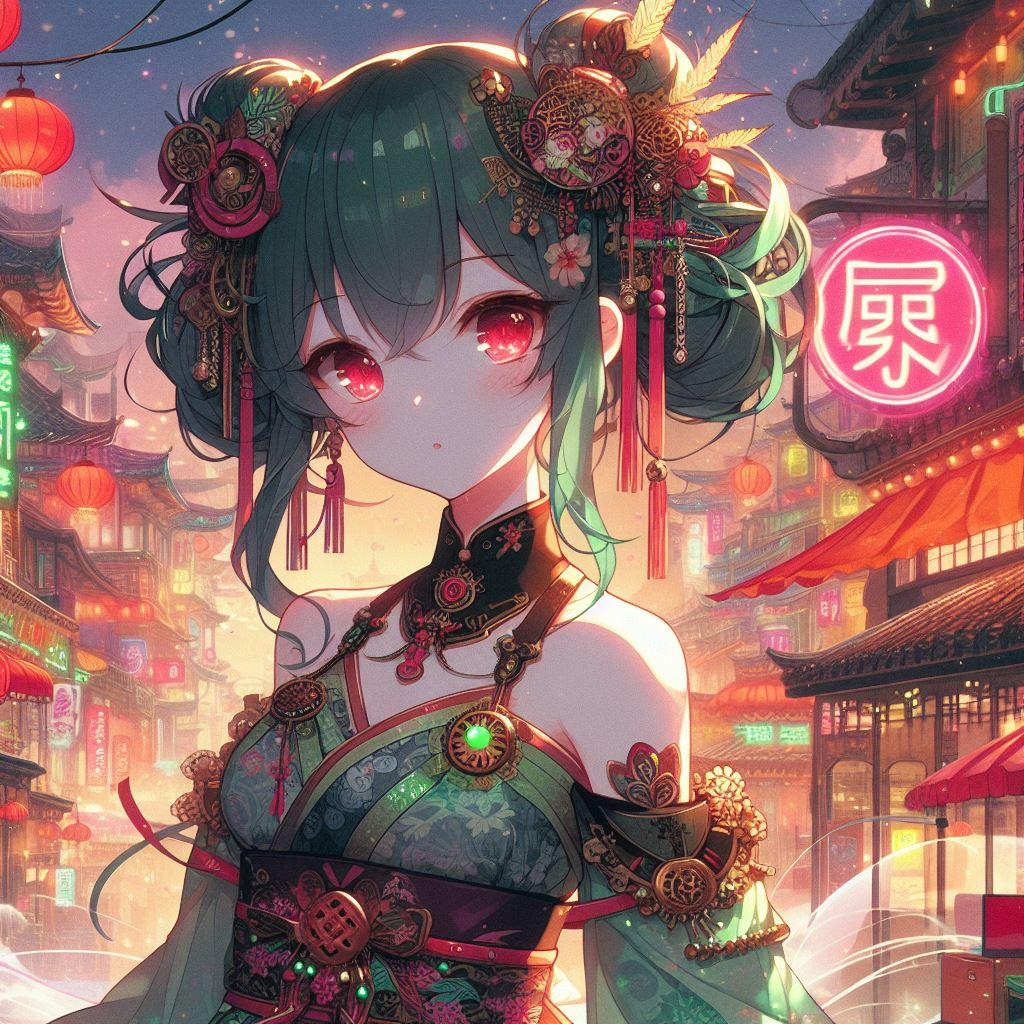 電脳チャイナ緑髪娘