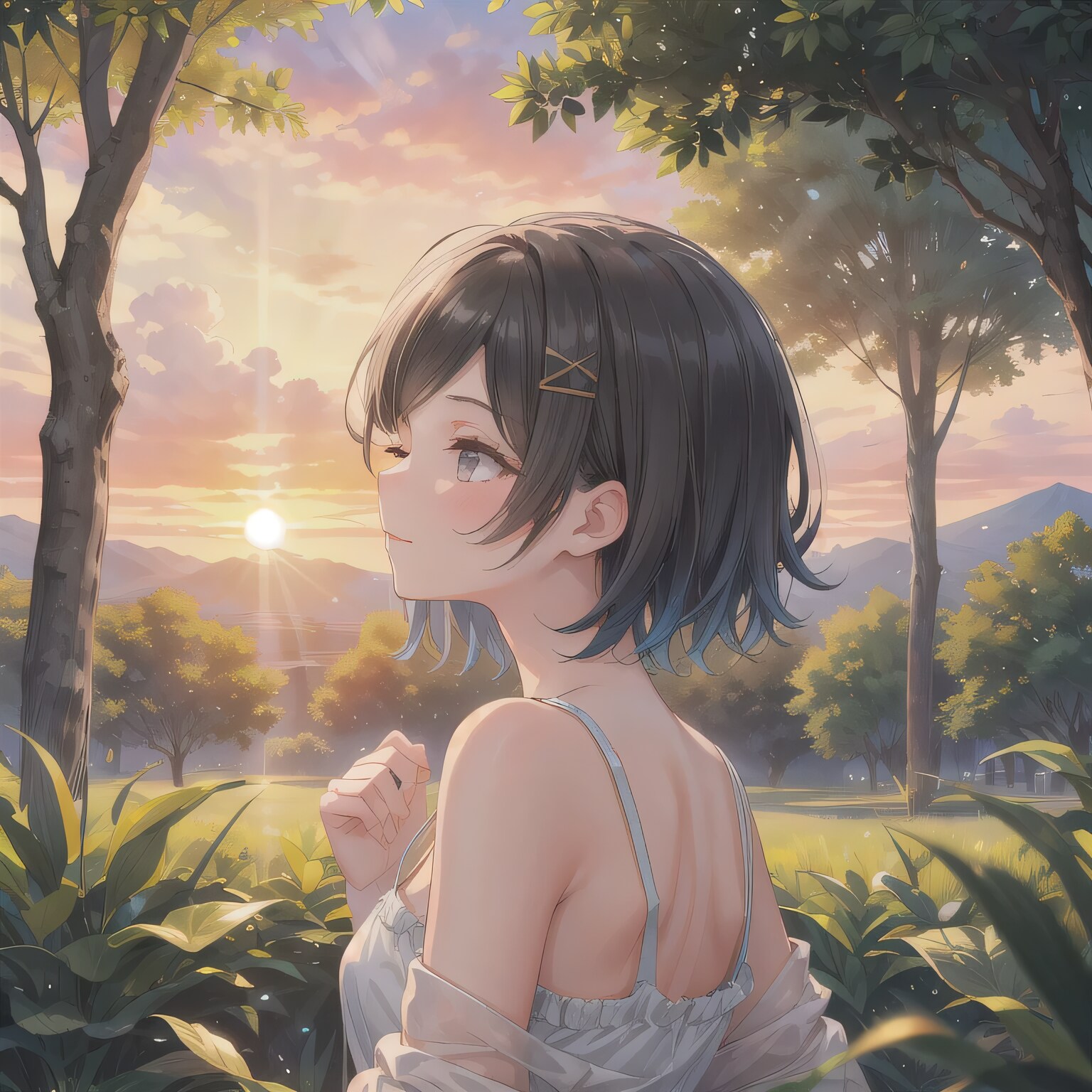 黒髪ボブでワンピースの少女４ | の人気AIイラスト・グラビア