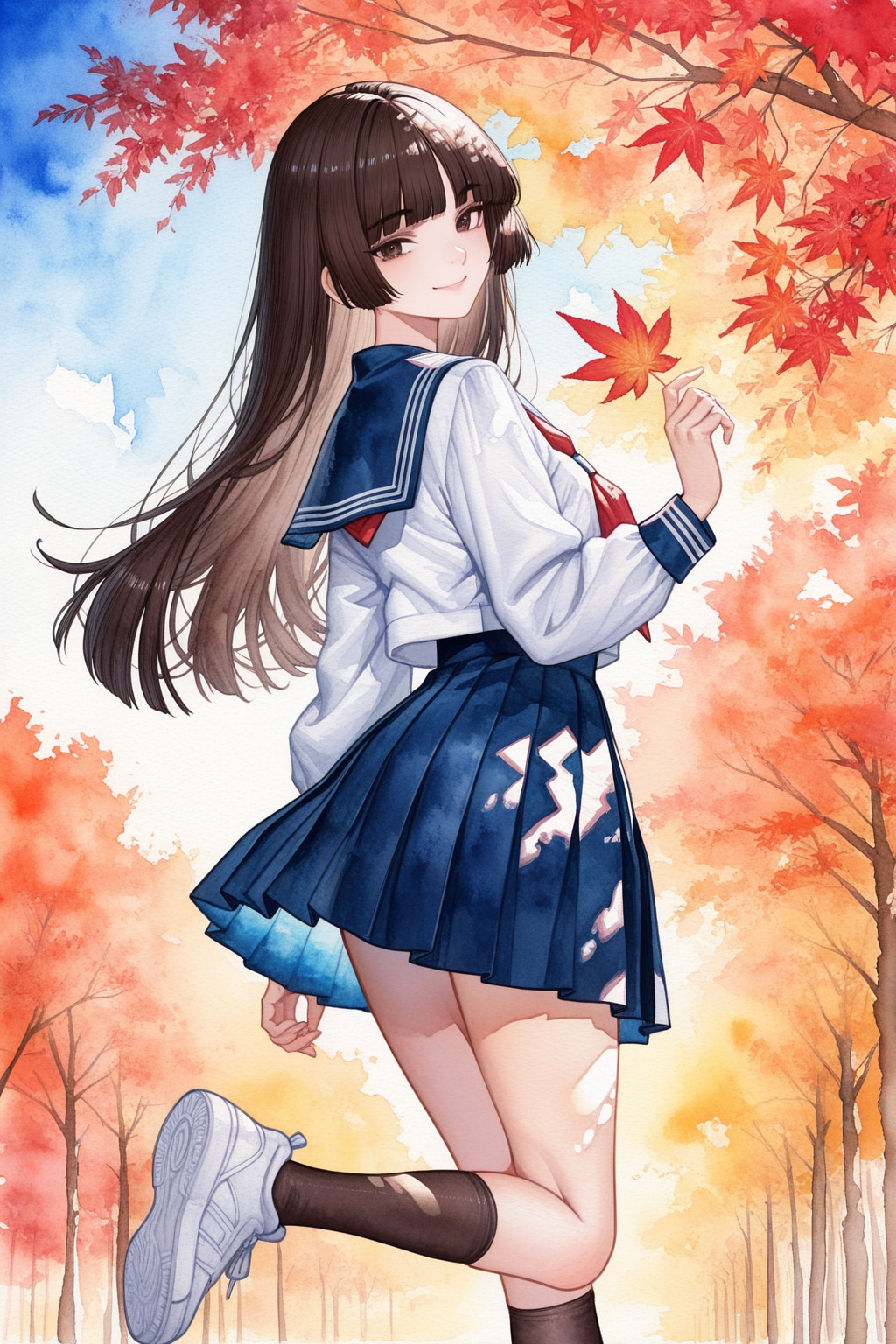 やっと赤のセーラースカーフ(red Sailor Neckerchief)のマフラー無し