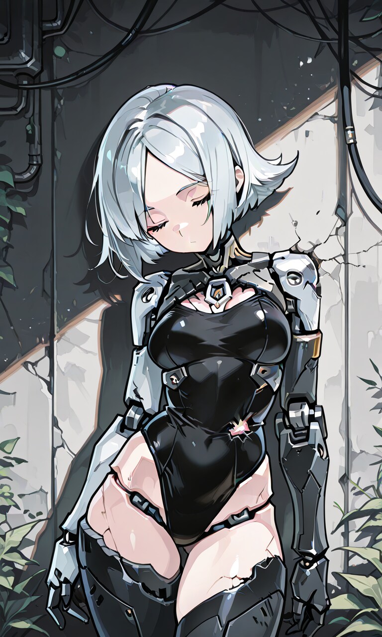 草むした廃墟に彼女は眠っていた