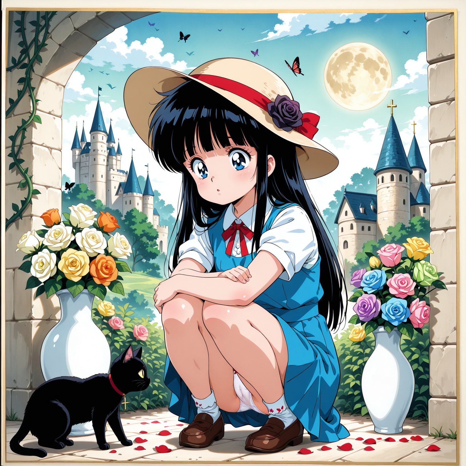 黒髪の少女【パンチラ】