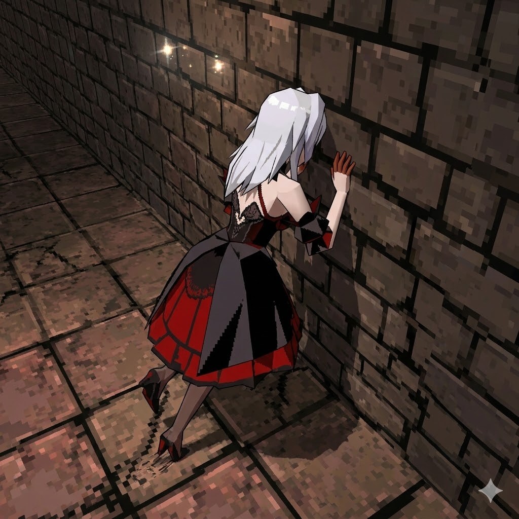 壁抜けするアイコンの子