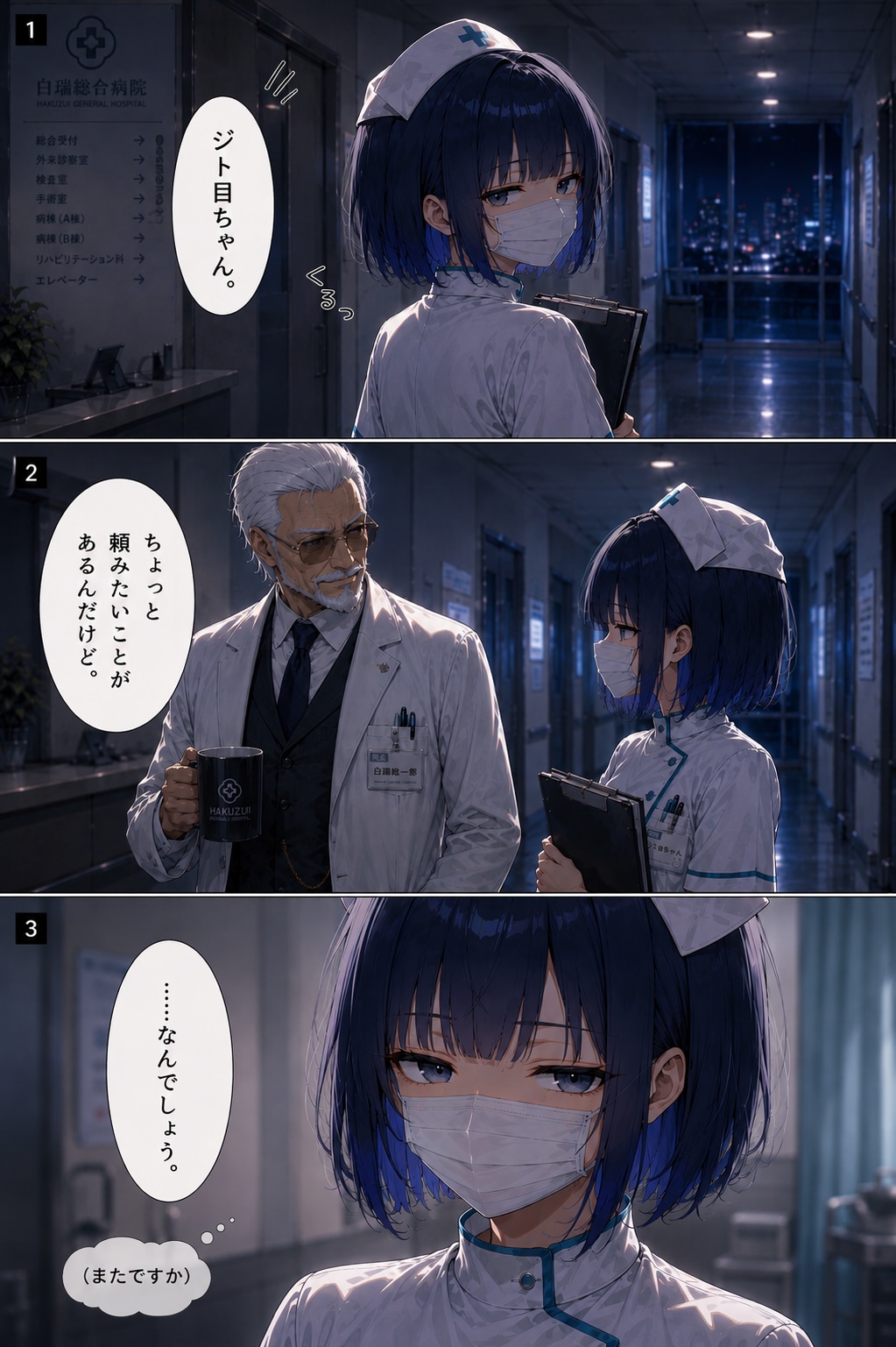 同人誌マンガ企画「院長先生のお願いを聞くジト目ちゃん」