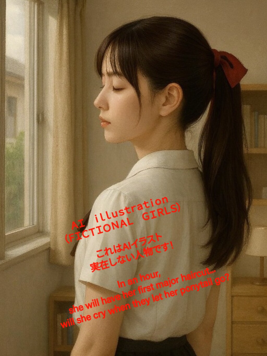 “初めてのバッサリ”を1時間ほど後に控えて……