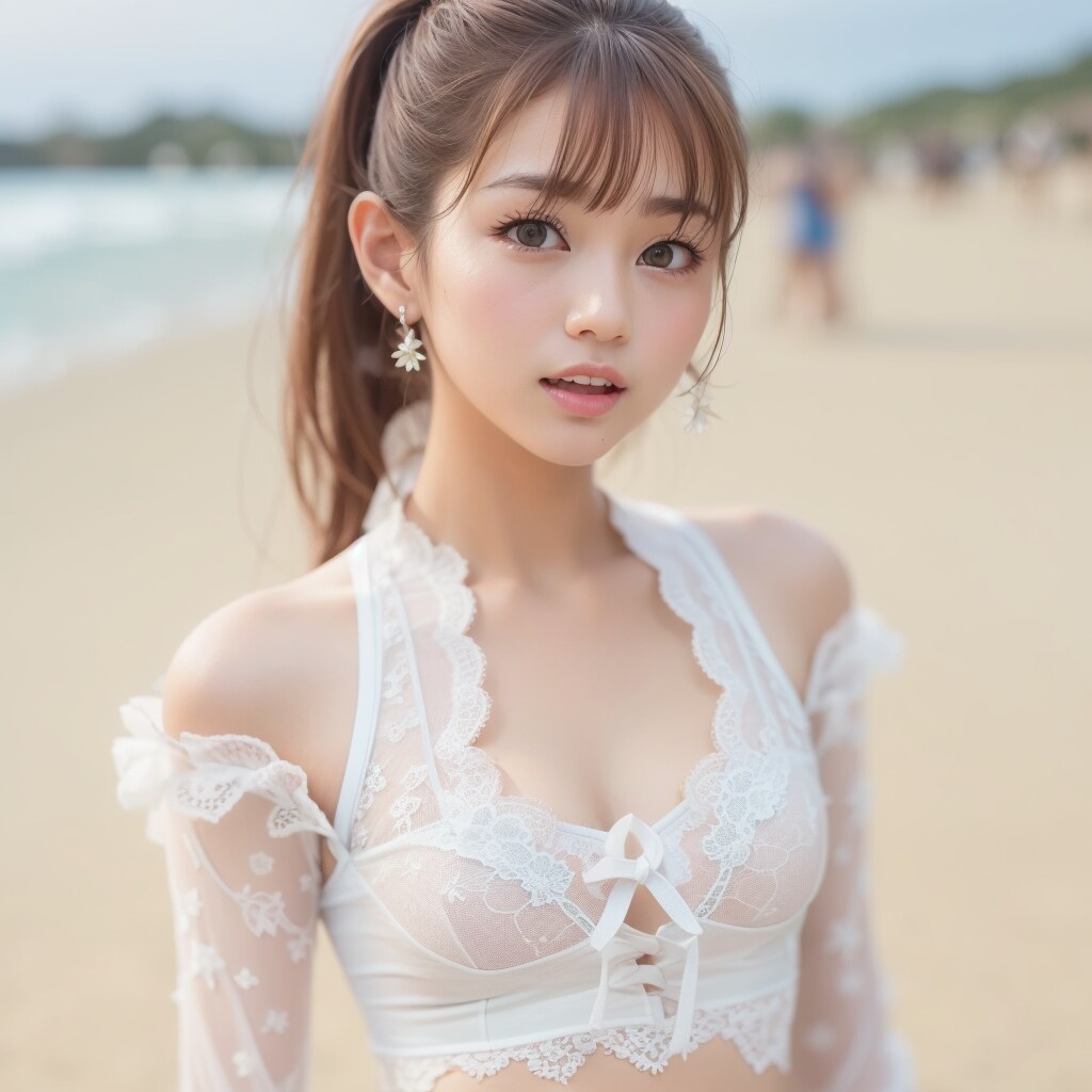 ビーチにて