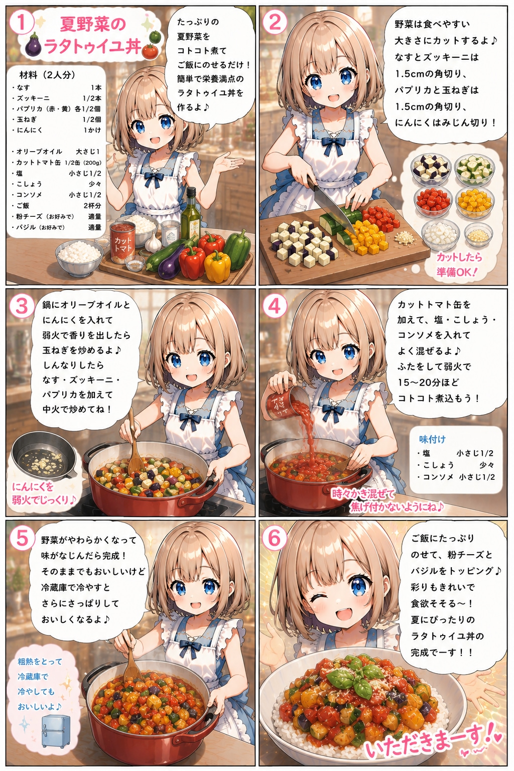 夏野菜のラタトゥイユ丼 | の人気AIイラスト・グラビア