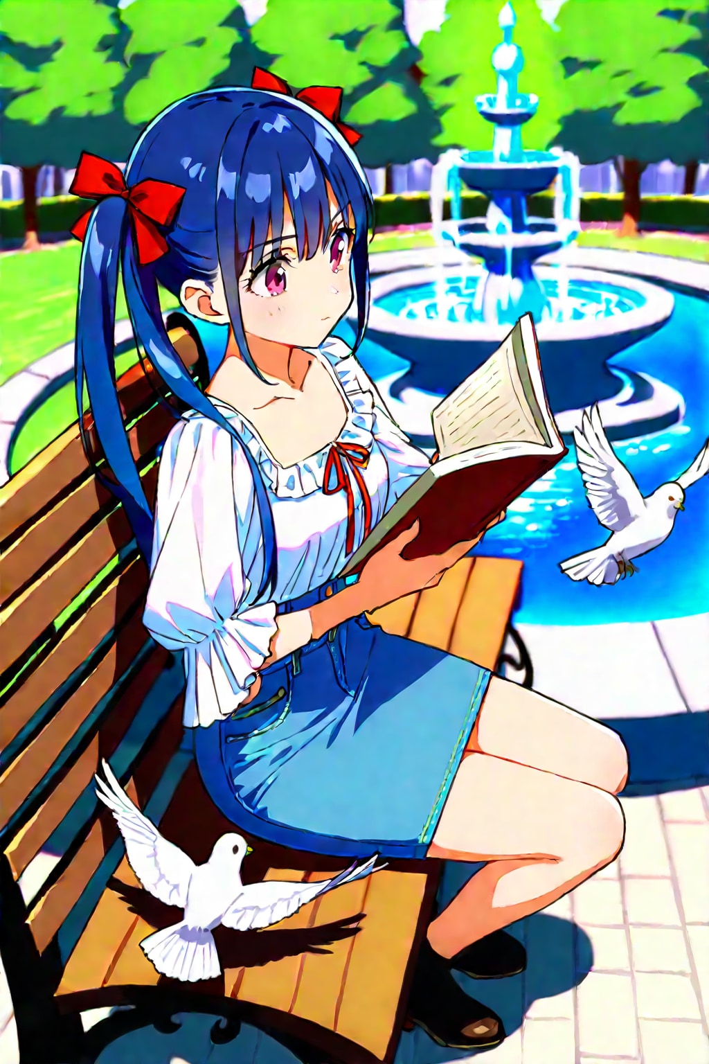 諜報活動をする青髪ちゃん