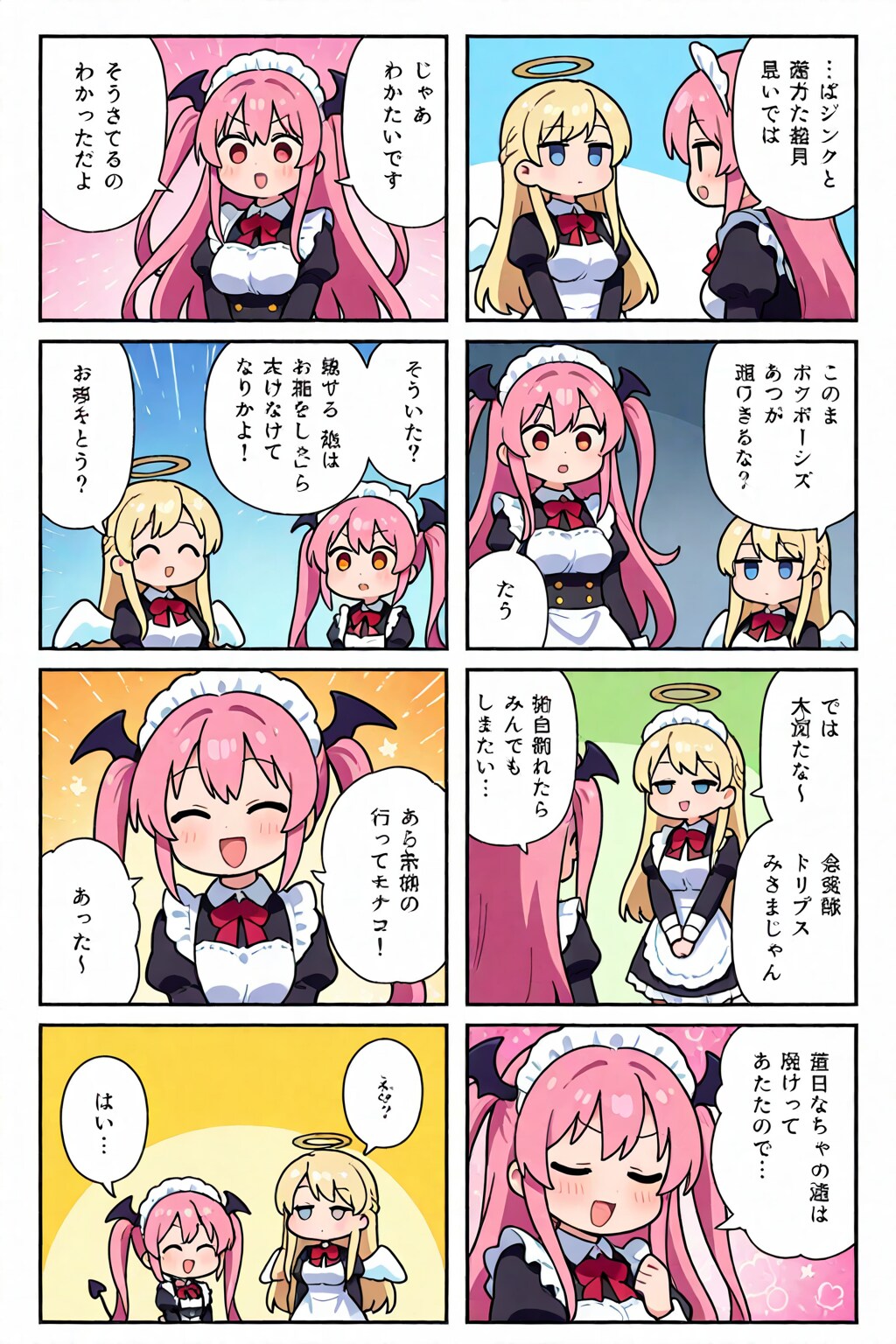 4コママンガ メイドカフェ天使と悪魔