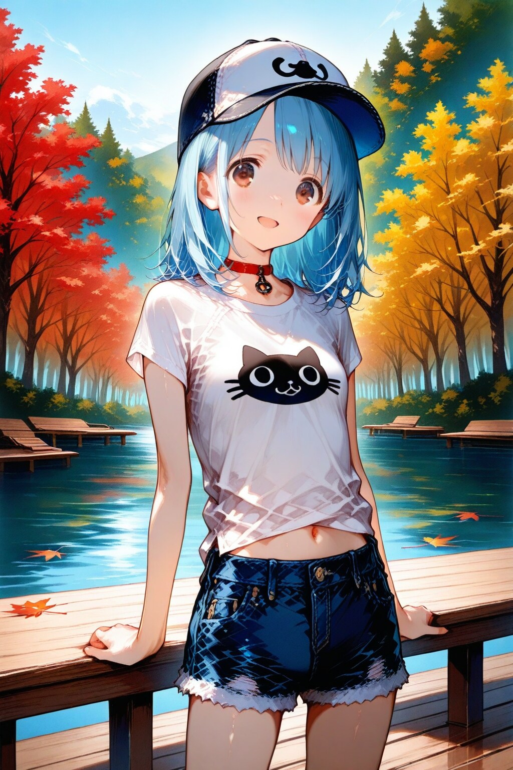 赤いチョーカーを付けた女の子 | の人気AIイラスト・グラビア