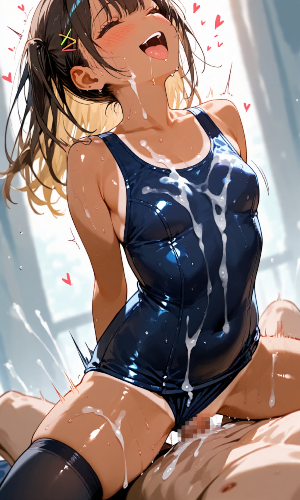 スクール水着紺ハイソックス