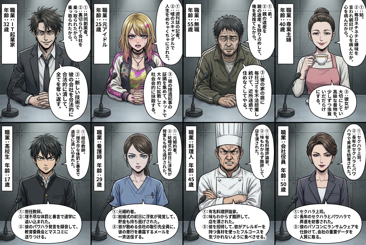 『貴方は誰に復讐したいですか？』と聞いてみた　その2