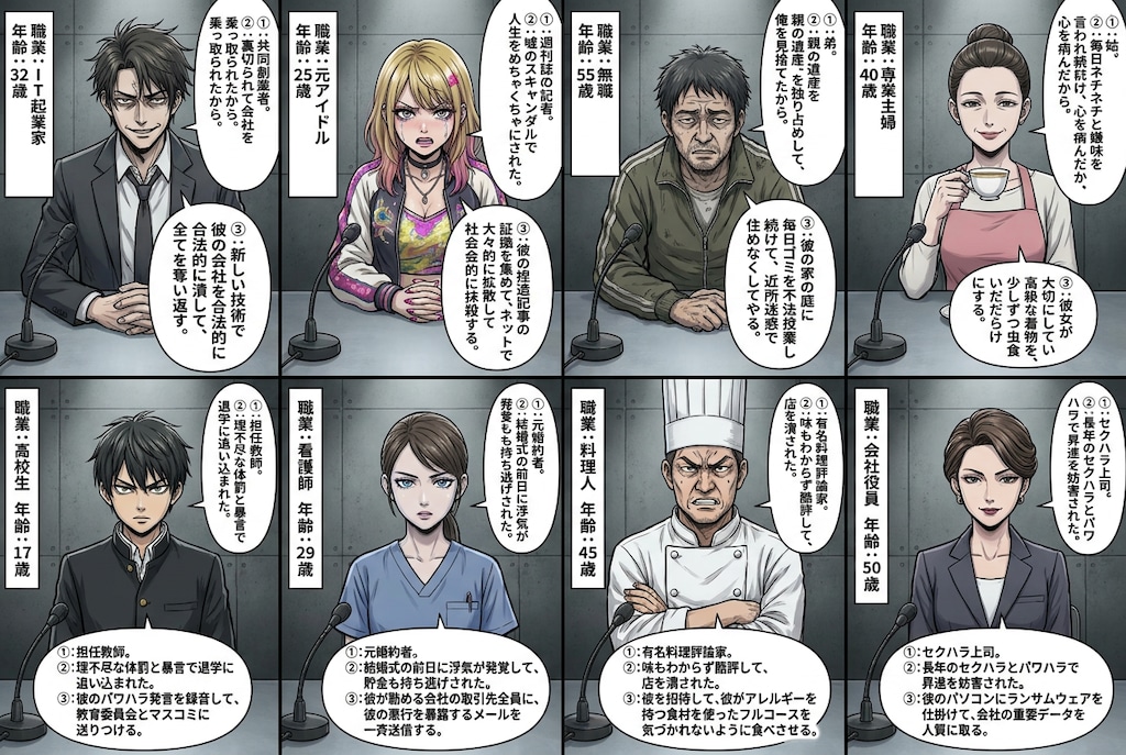『貴方は誰に復讐したいですか？』と聞いてみた　その2