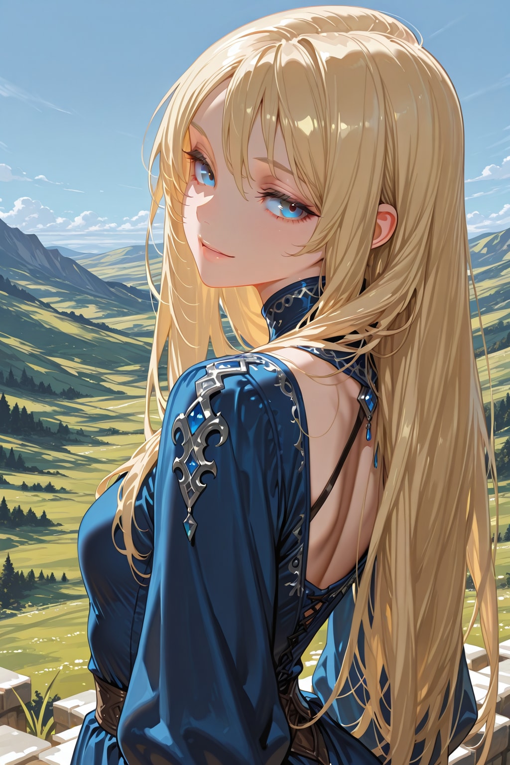 青いドレスのお姉さん