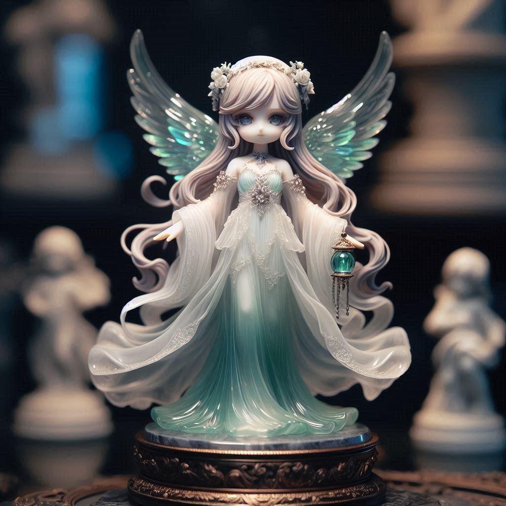 色々な鉱物で出来た天使像