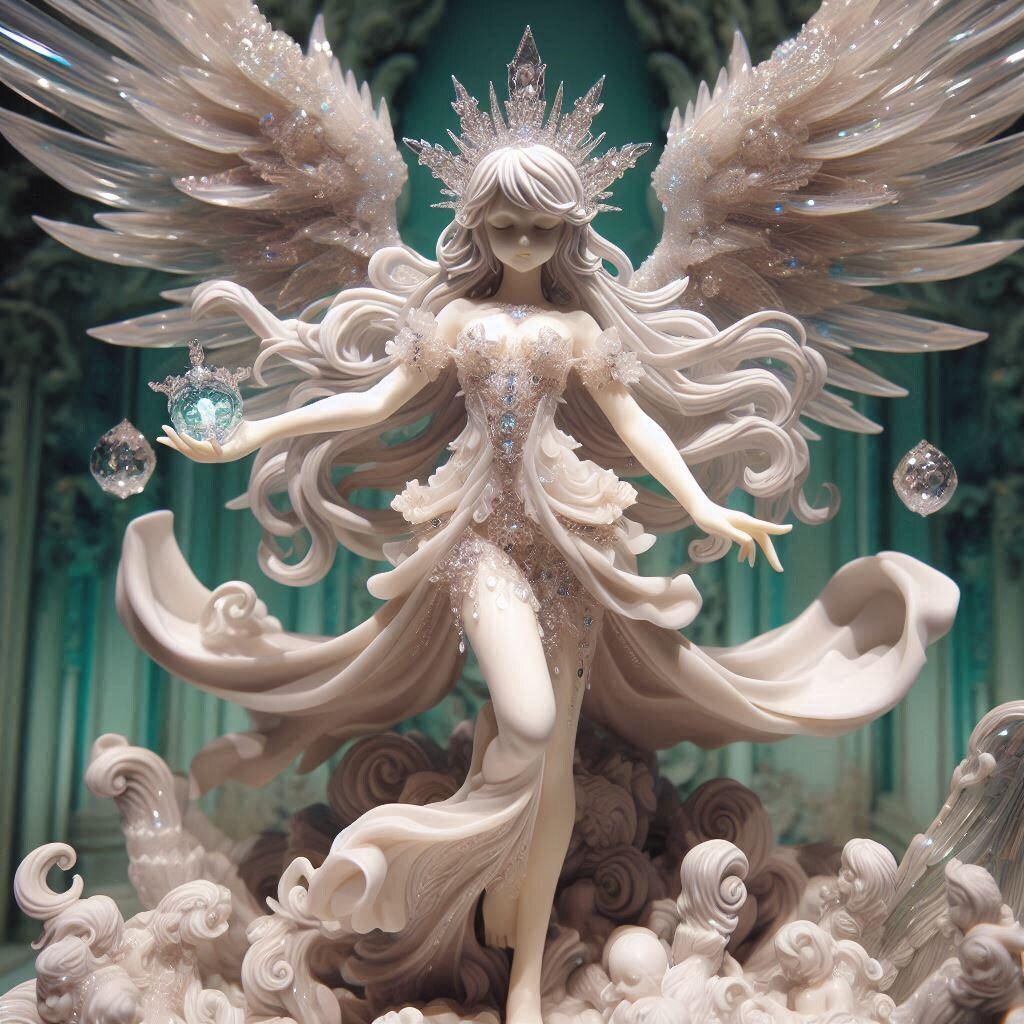 色々な鉱物で出来た天使像