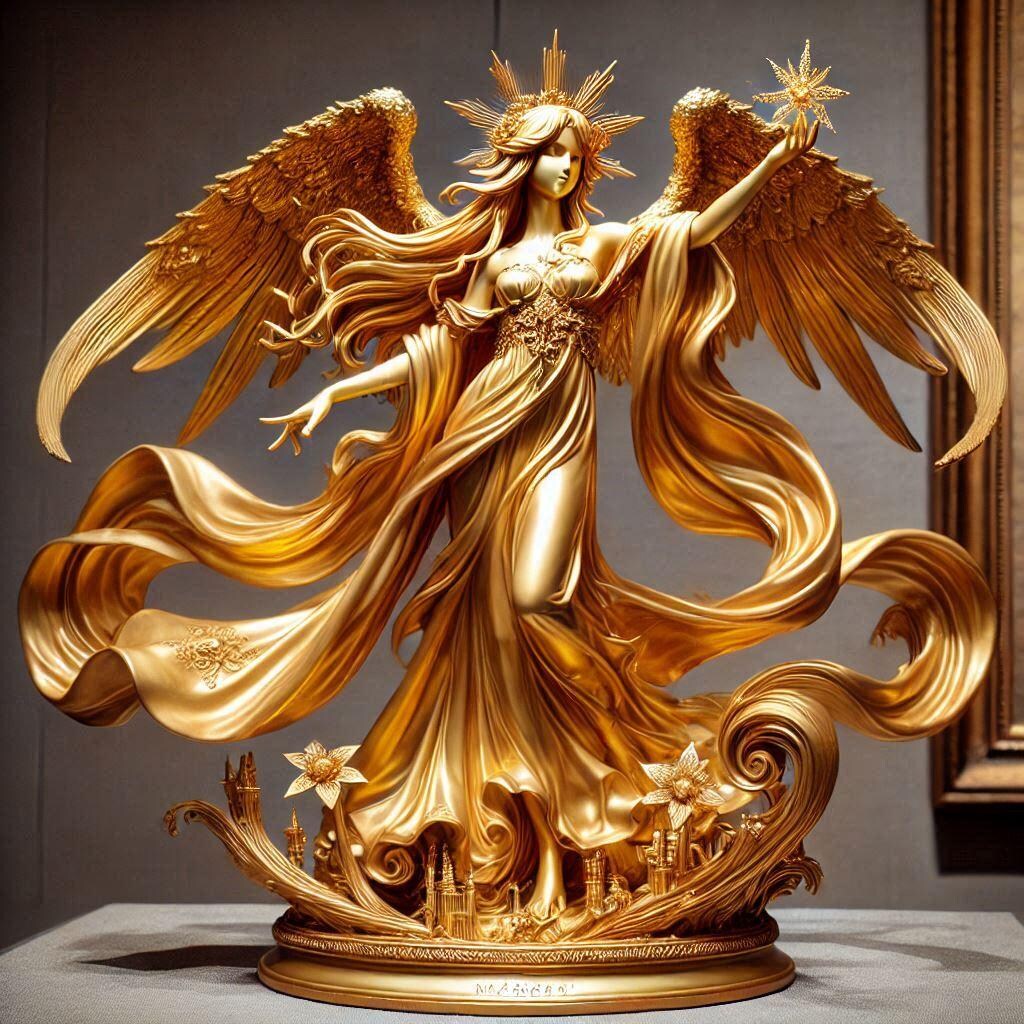 色々な鉱物で出来た天使像