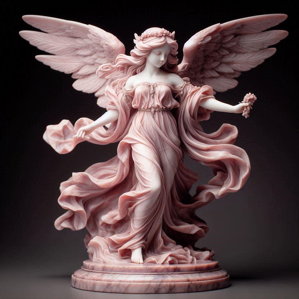 色々な鉱物で出来た天使像