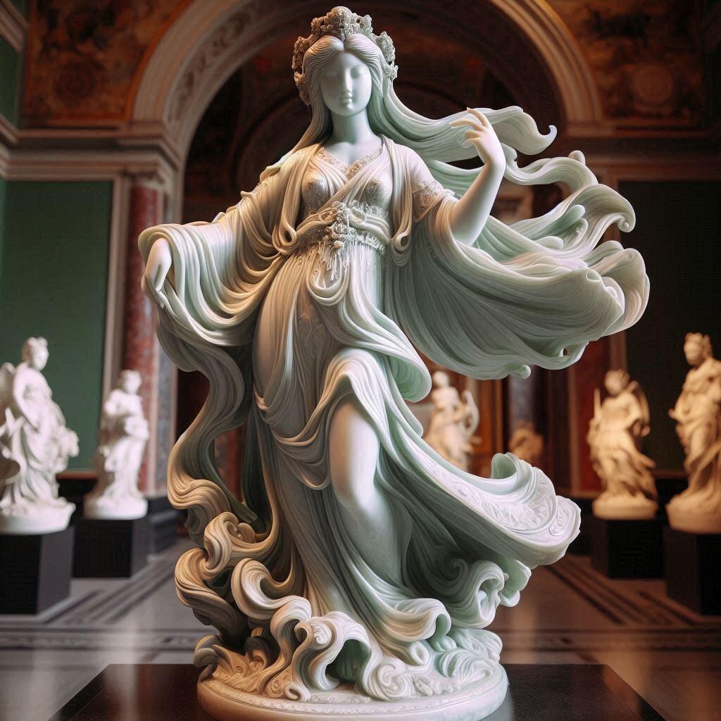 色々な鉱物で出来た天使像