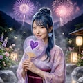 リンちゃん💙花火と露天風呂 5枚目