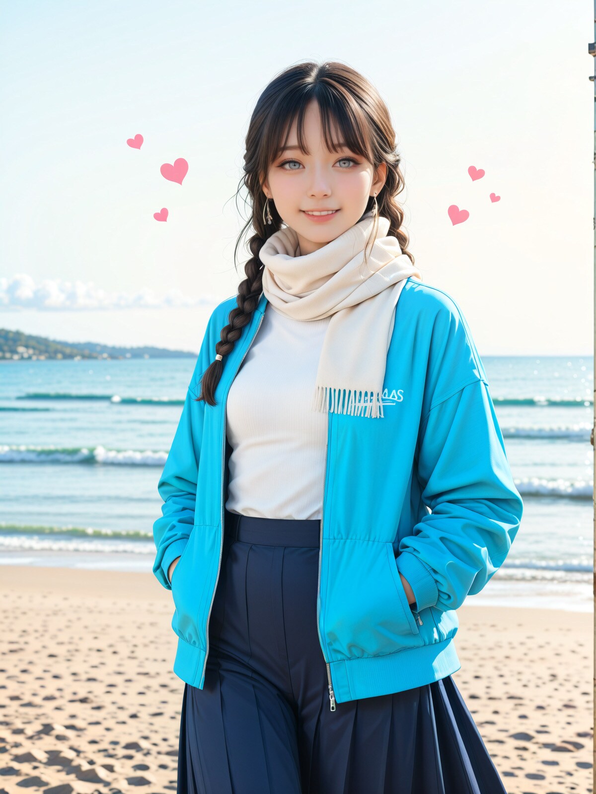 冬の浜辺デート❤️