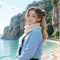 冬の浜辺デート❤️ 4枚目