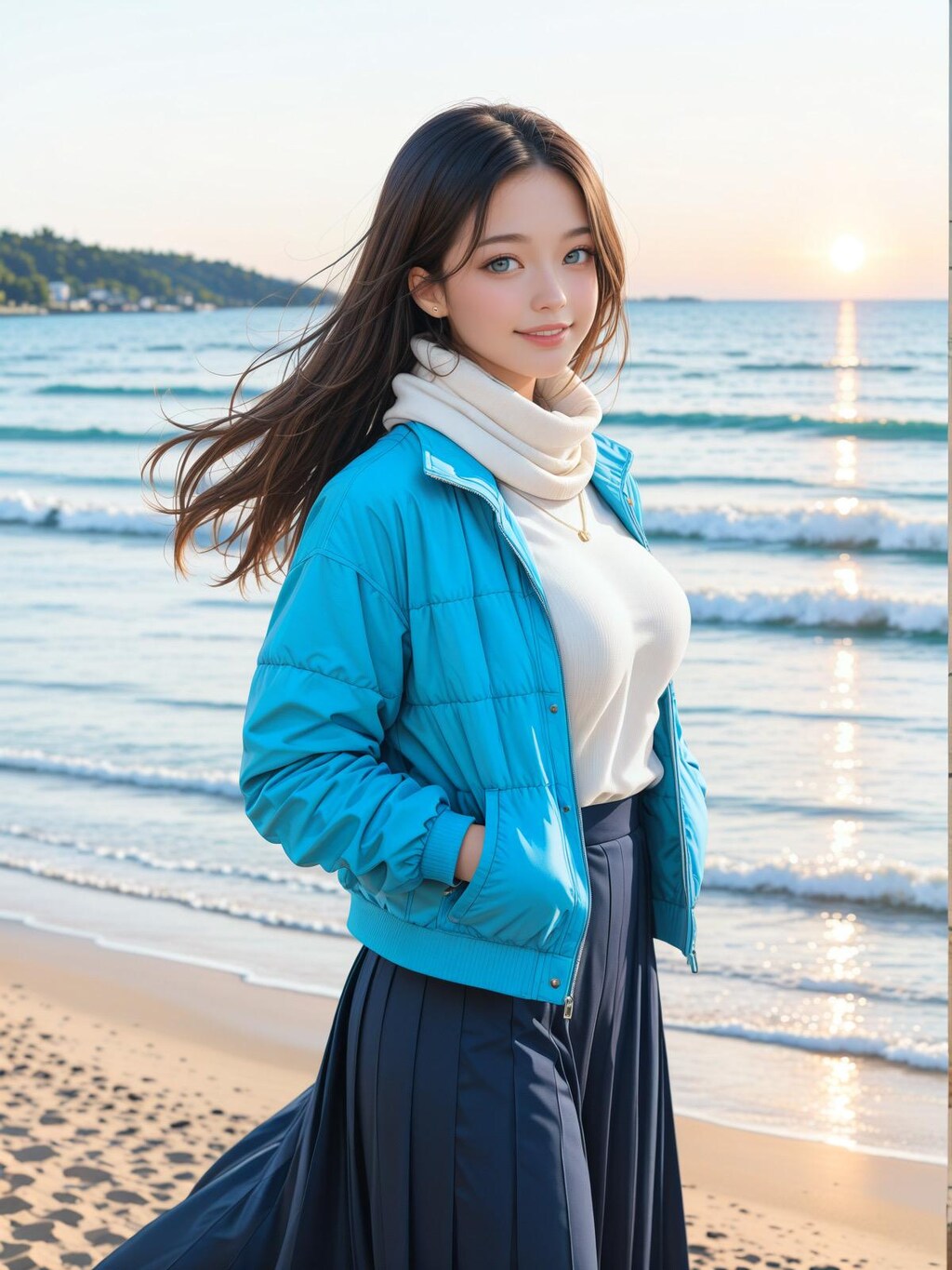 冬の浜辺デート❤️