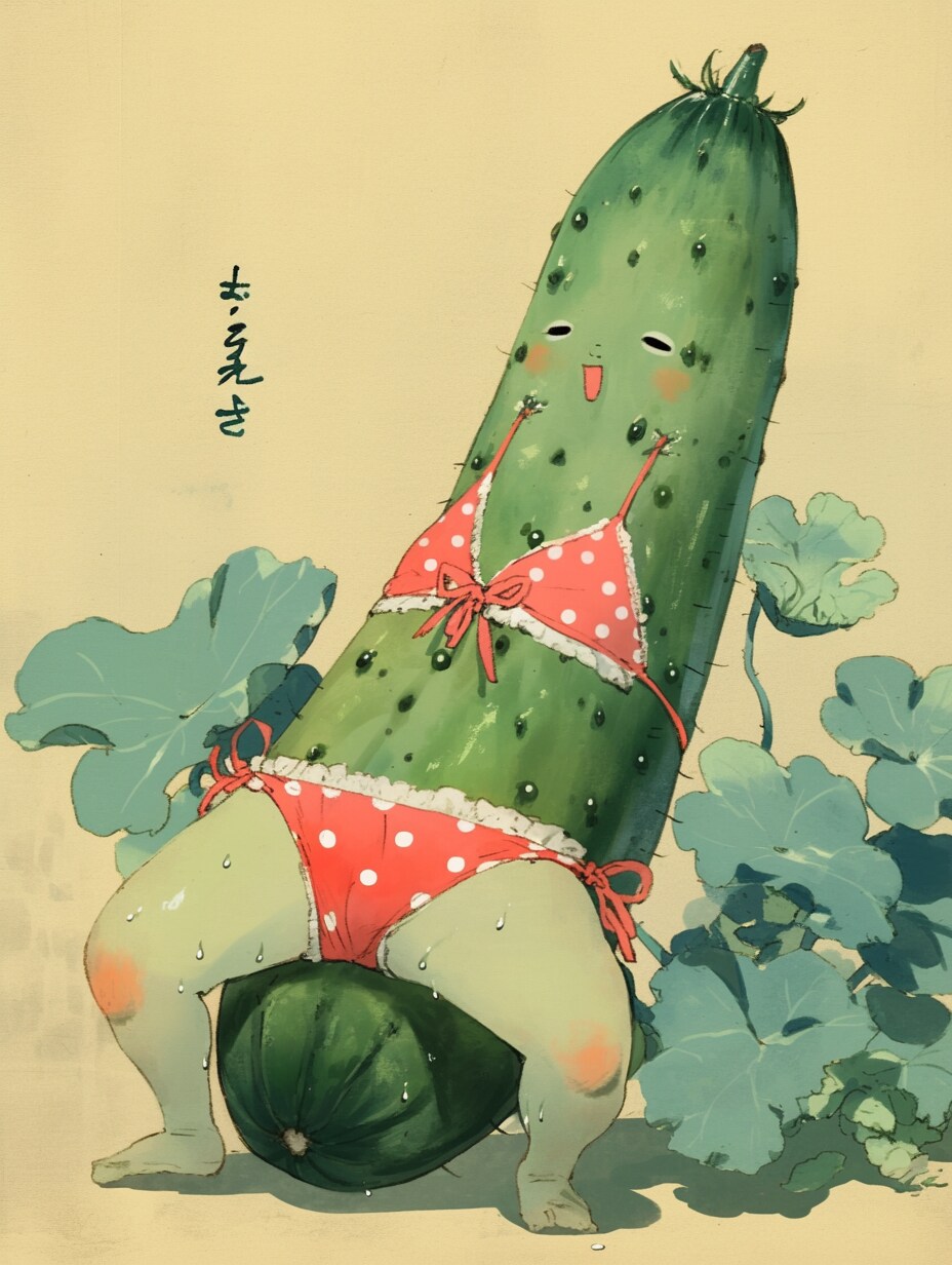 開脚ビキニ胡瓜ちゃん