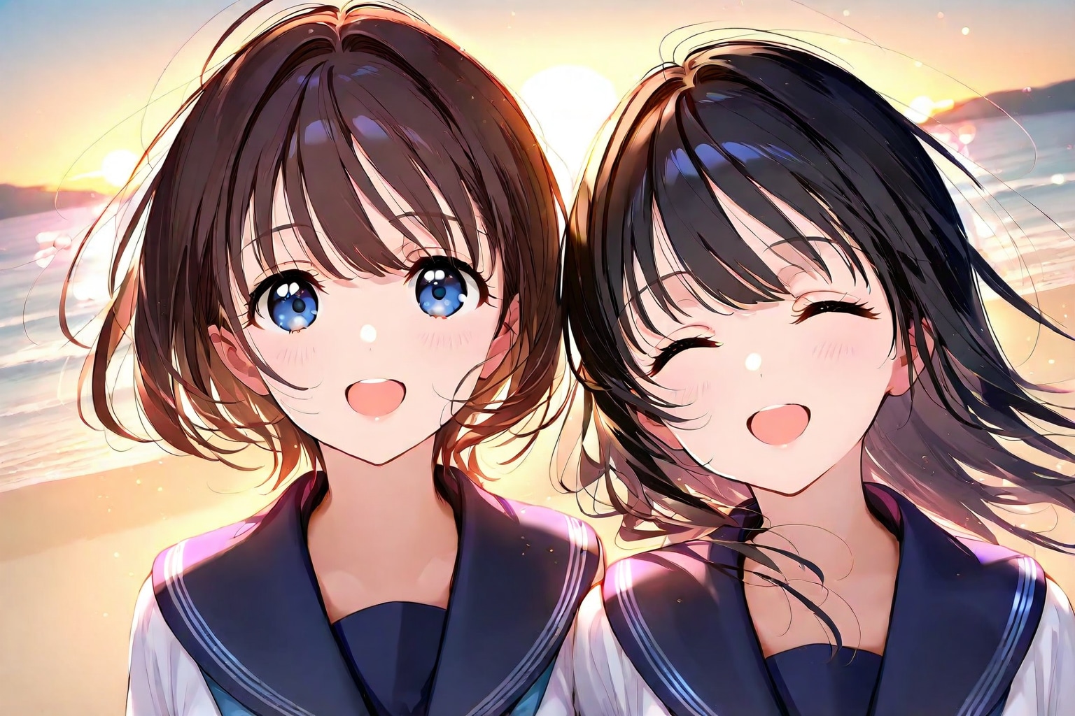 sunset beach(WAVE)(21) | の人気AIイラスト・グラビア