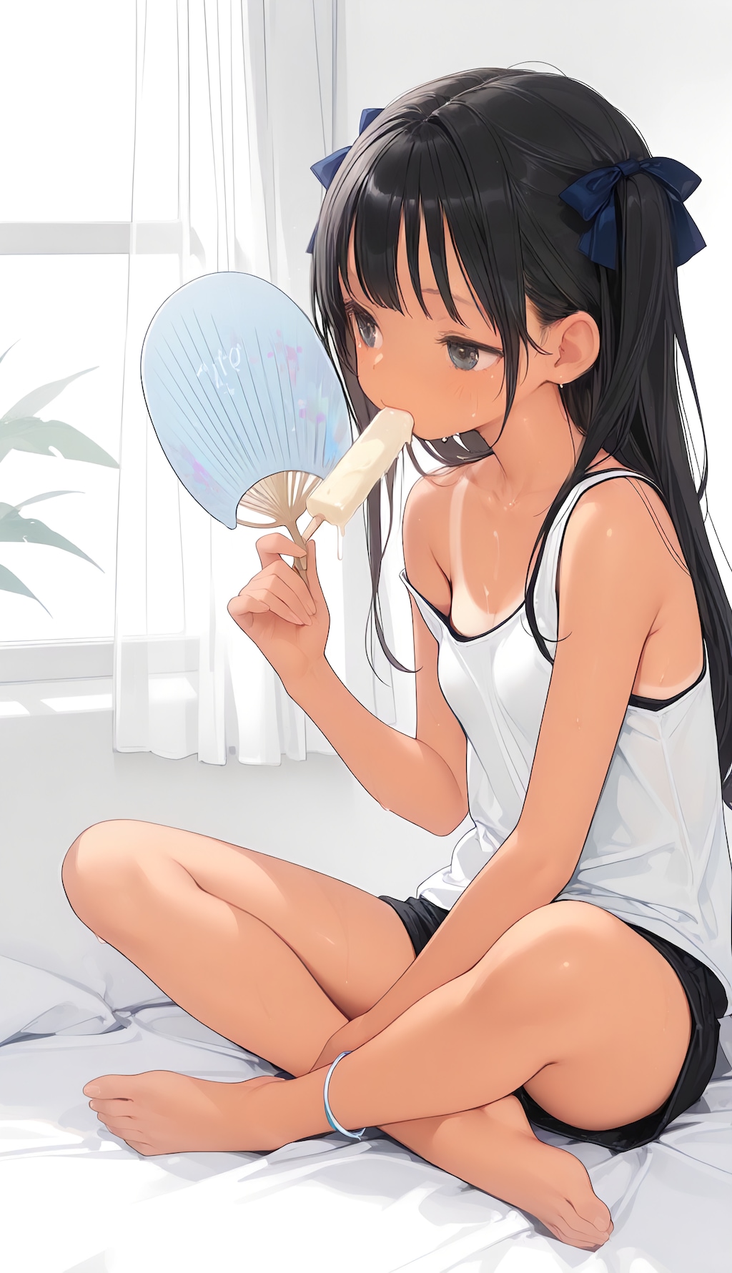 暑い、部屋でアイス～