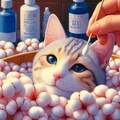 アクリル風 　耳かき専門店で耳かき 猫 4枚目