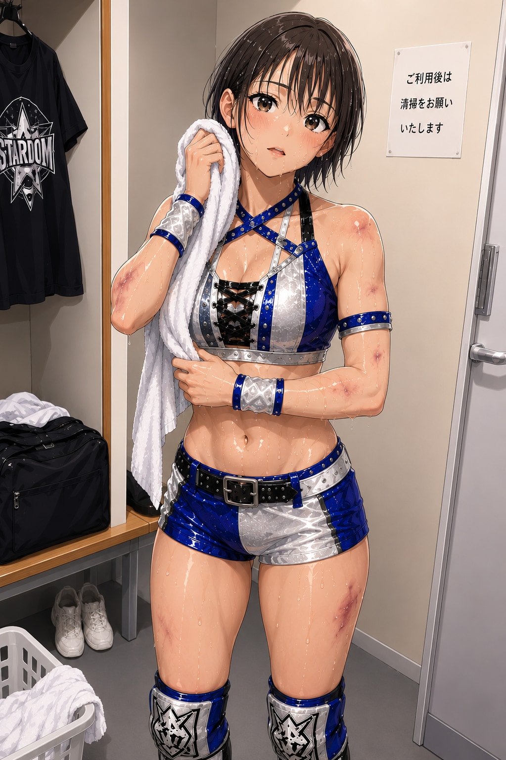 試合を終えたレスラーさん