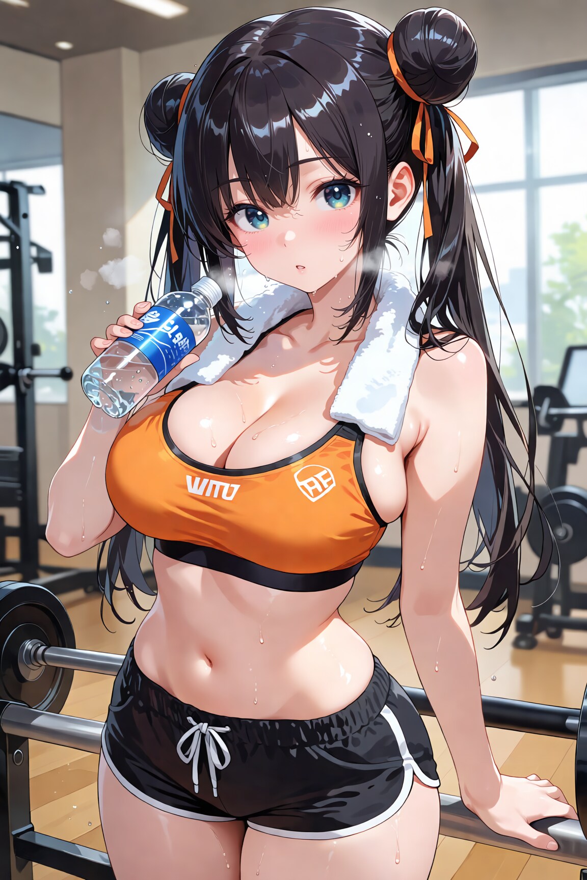 汗だくのジム美女 ～クールダウン中～