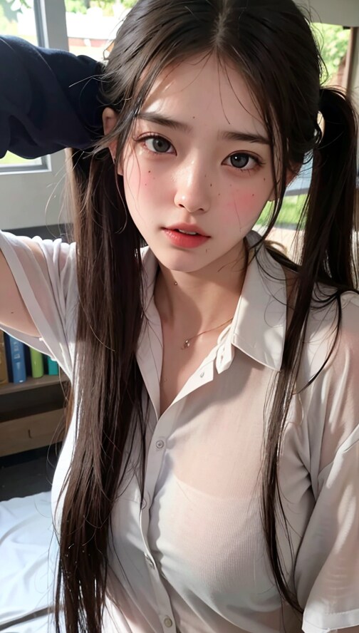 汗で濡れた女の子、他