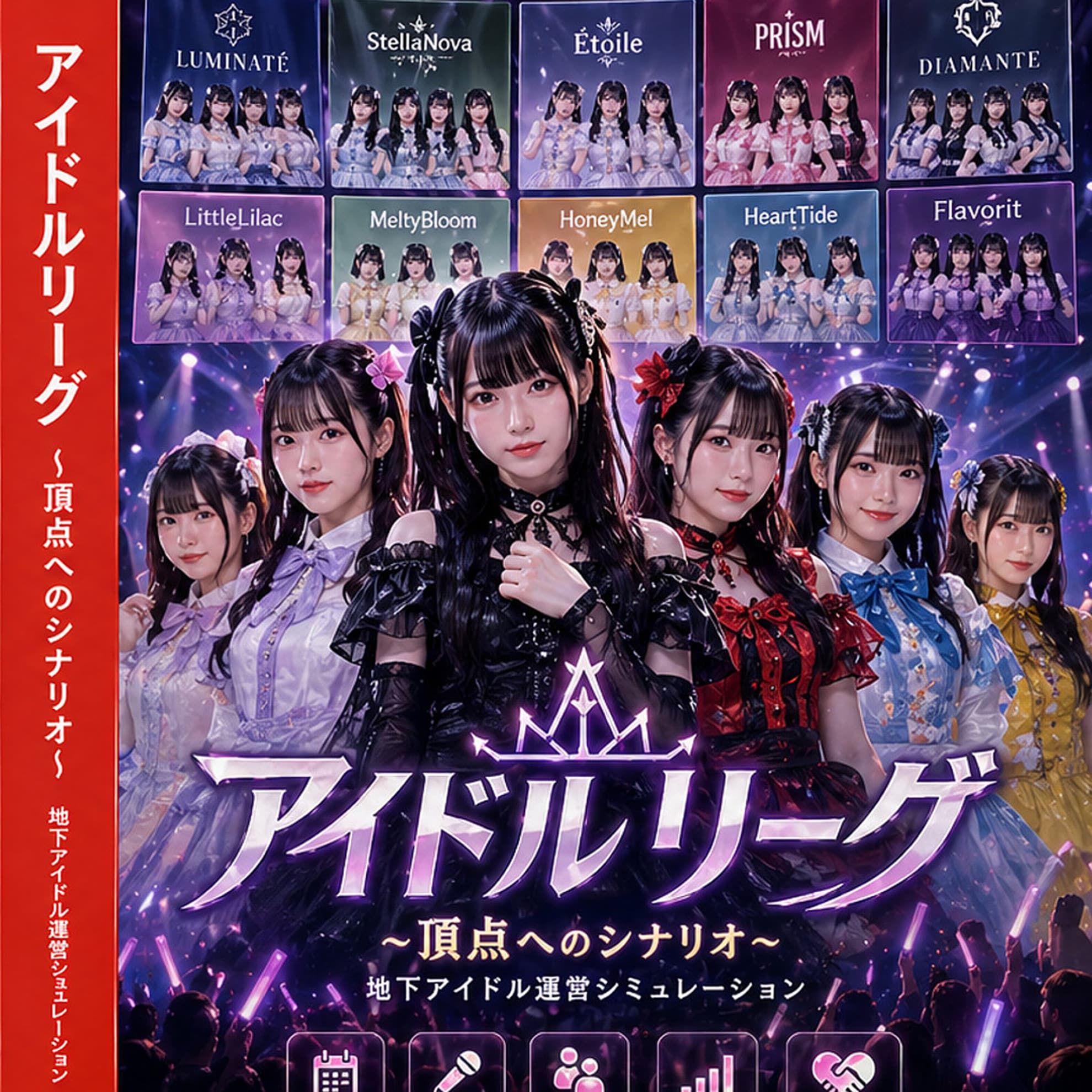 【ちちぷい公式タグ参戦】地下アイドルウソゲーム001 アイドルリーグ～頂点へのシナリオ～ | の人気AIイラスト・グラビア