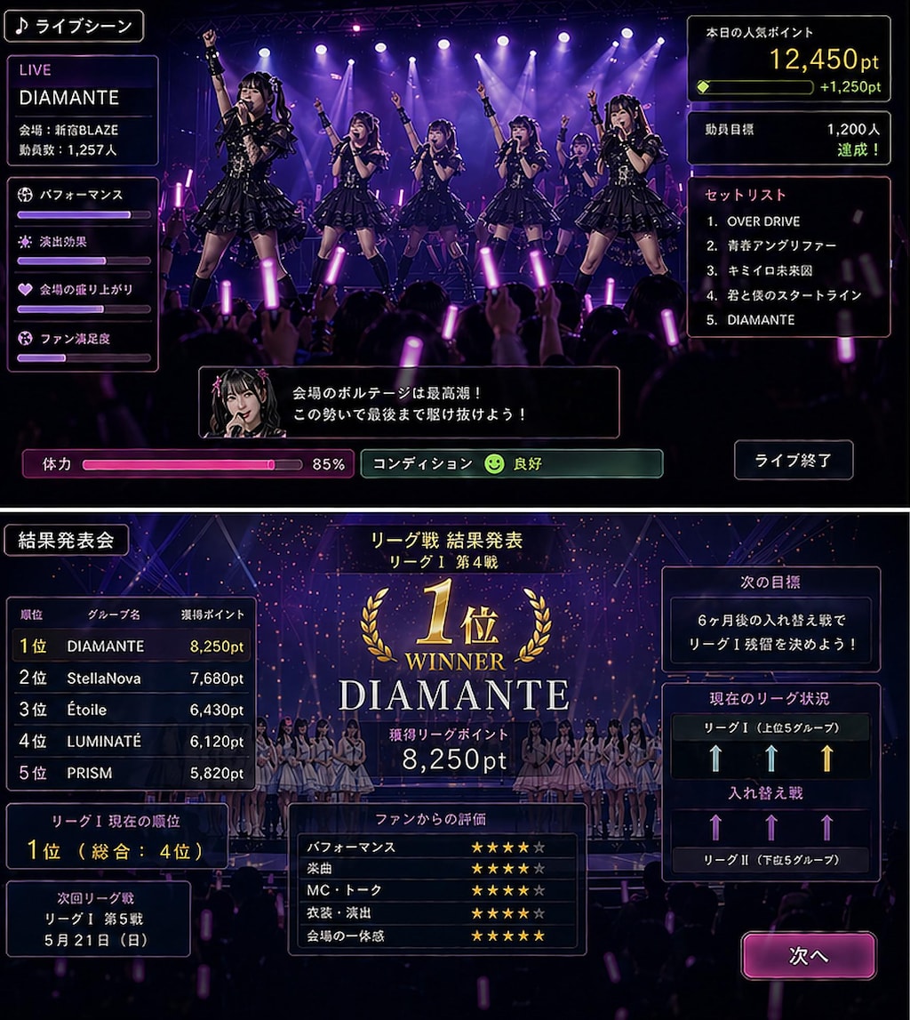 【ちちぷい公式タグ参戦】地下アイドルウソゲーム001 アイドルリーグ～頂点へのシナリオ～