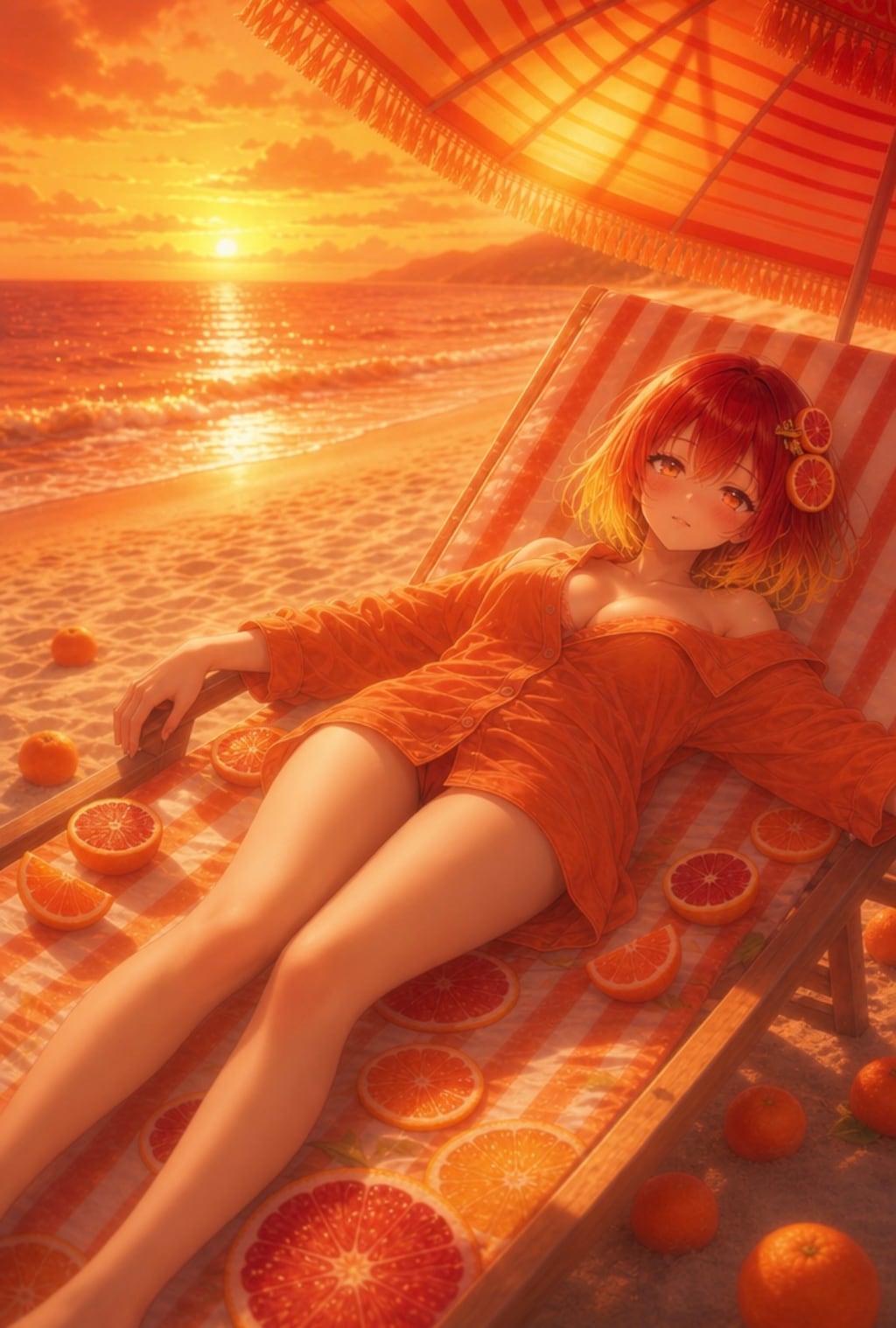 「ちょっとのぼせちゃったかも…」ブラッドオレンジちゃん🍊✨
