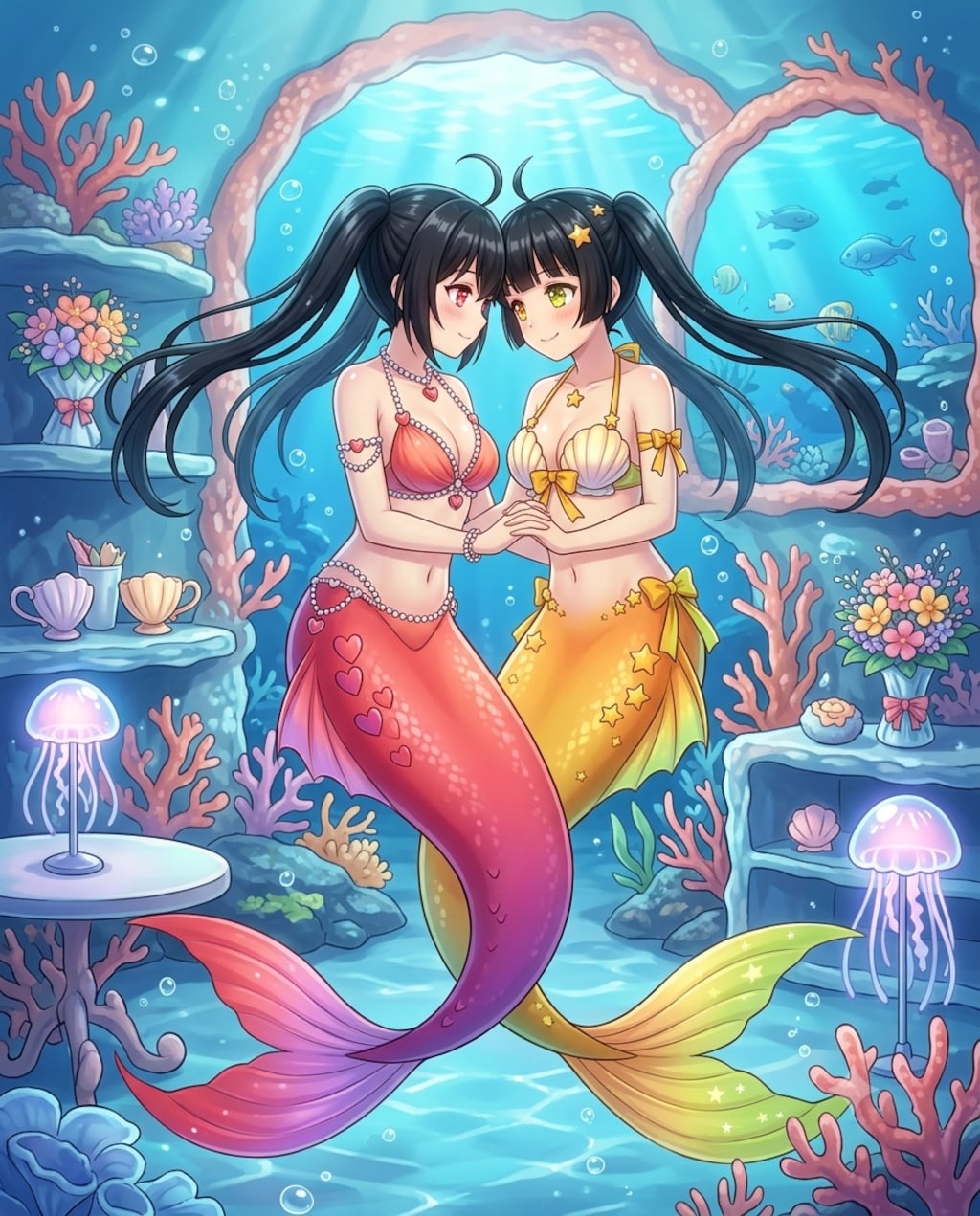 芽愛のマンホール◎ | けもみみ娘の百合な花屋⚜️ | 人魚になって海中生活🧜