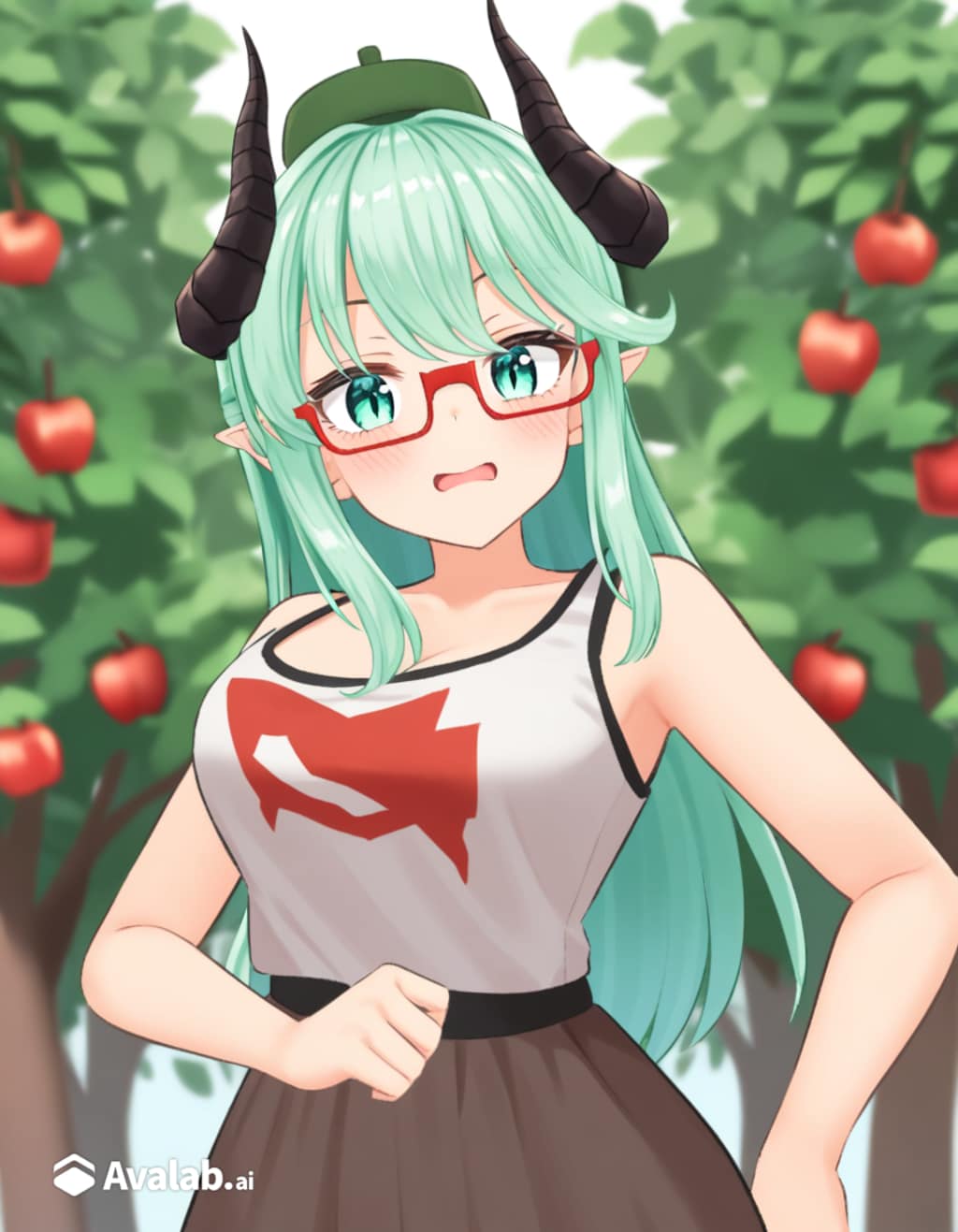 りんご園のシルヴィアちゃん（ドラゴン娘）