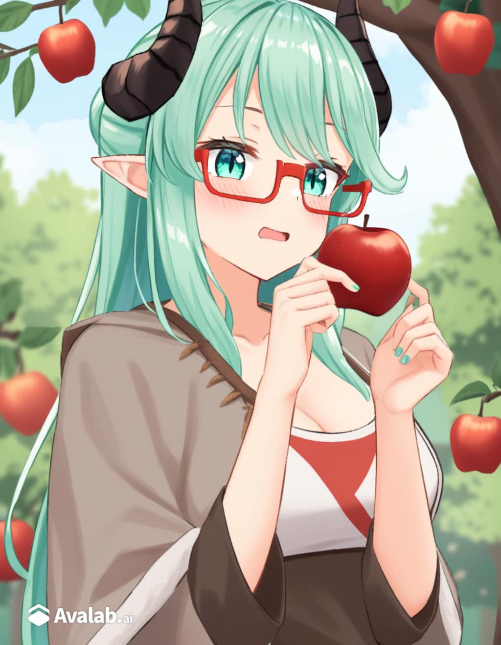 りんご園のシルヴィアちゃん（ドラゴン娘）