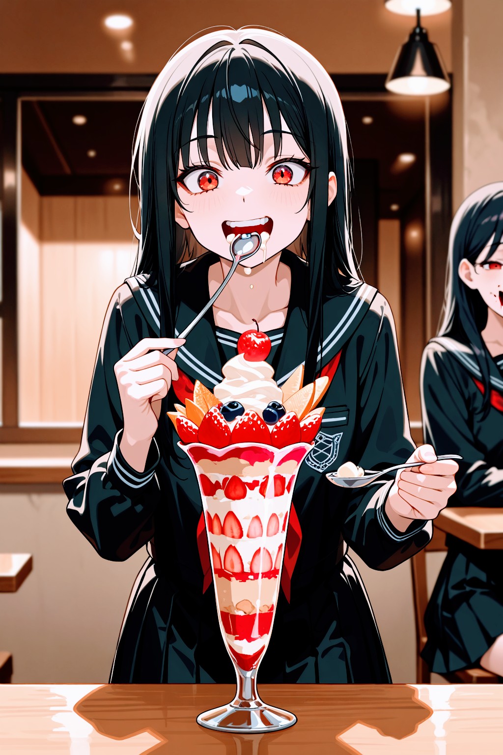MOKA パフェを嗜むししょちゃん | の人気AIイラスト・グラビア