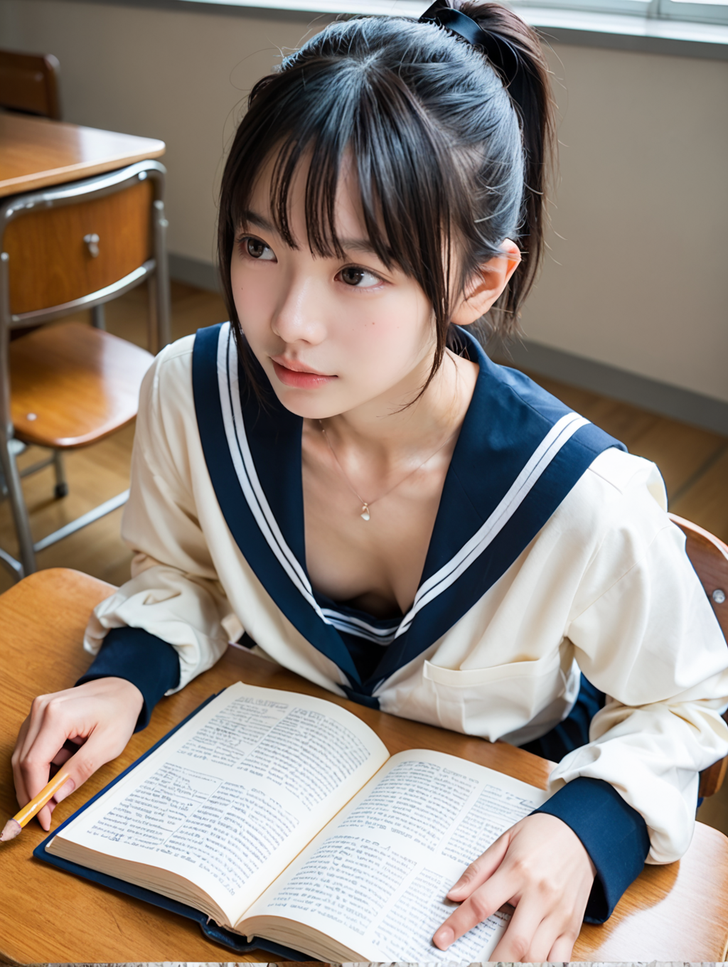 胸ちらJK