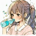 水を飲む少女② 4枚目