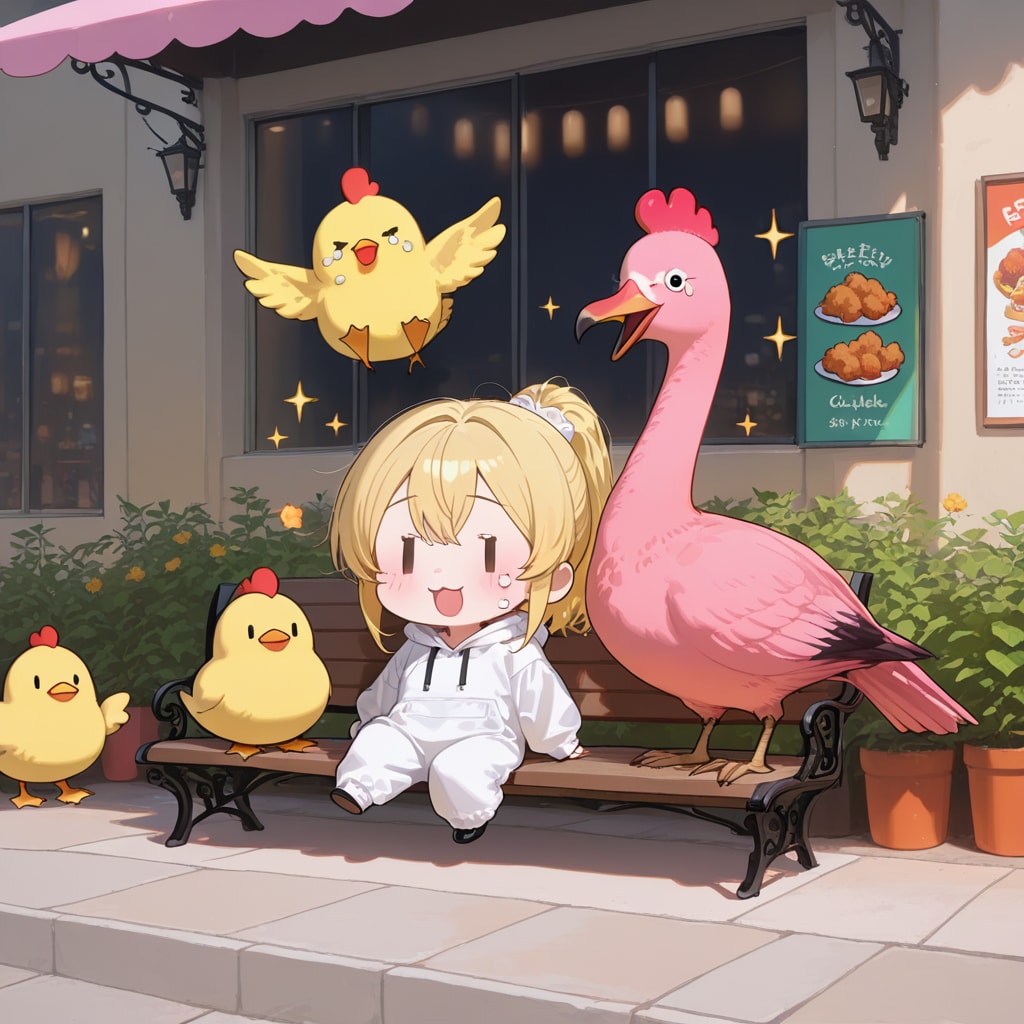 鳥と金髪ちゃん